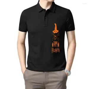 Herrpolos glad halloween t-shirt skalle skrämmande spöke pumpa hatt vuxna barn tee topp cool casual skjorta