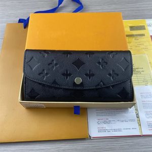 Designer de moda carteiras de luxo mulheres bolsas curtas em relevo letras de flores titulares de cartão de crédito senhoras xadrez dinheiro sacos de embreagem com caixa original de alta qualidade AA