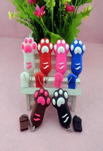 Bulk 10st 64 MB Cartoon Cat Claw USB 20 Flash Drives Bear Claw Thumb Pen Drives Lagring för PC Laptop Tablet USB Memory Stick Col4474149