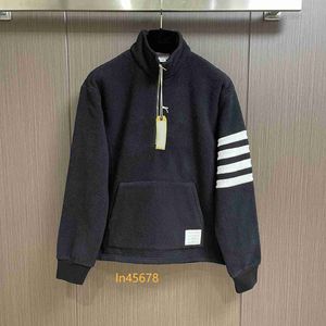 TB Designer Autumn Winter Street Simple Cotton Blazer Lamb Wool Fleece Breattable Men and Women Letter Pattern Casual Sports Hoodie Mens Jacket 2024