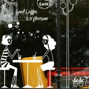 Verktyg kafé klistermärke flicka mjölk te dekal café kopp affisch vinyl konst väggdekor väggmålning bröd kaffe paus glasdekaler