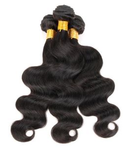 3 buntar brasilianska kroppsvåg hårväv naturlig färg svart jungfru indisk malaysisk peruansk kambodjansk kinesisk mänsklig hår weft4991965