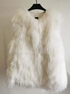 Fur Length 76cm 12Colors Luxury Thick Warm Mongolia Sheep Fur Vest Women New Winter Hot Oneck Sexy Wool Fur Coat