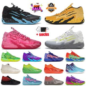 Inte härifrån 1 av 1 Lamelo Ball Shoes Mens Basketball Shoe Wings MB.03 02 01 Tränare Rick och Morty Chino Hills Buzz City Guttermelo Pink Blue Sports Sneakers Storlek 36-46