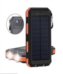 Solarlampor 20000mAh Dual USB DIY Powered Bank Case Kit med LED Light Com Pass Waterproof för Outdoor Torch Portable2224102