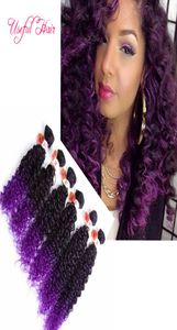 220G Brazylijskie perwersyjne kręcone włosy Szyj w przedłużanie włosów Ripple Hair Braid Jerry Curlysyntetic Braidingburgundy Color Wea2265014