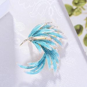 Spille Squisita creativa romantica zircone piuma mitica fenice uccello spilla accessori regali di gioielli per uomini e donne