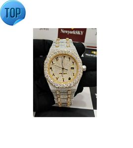 Günstiger Preis 41 mm Luxus-Hip-Hop-maßgeschneiderte Moissanit-Uhr Pass Diamond Tester VVS Moissanit Hochwertige Iced Out-Uhr