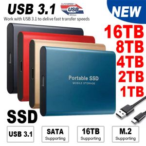 Scatole SSD portatili Disco rigido esterno 16TB 8TB USB 3.1 ad alta velocità Disco rigido di archiviazione SSD 4TB 2TB Disco rigido HD portatile per laptop
