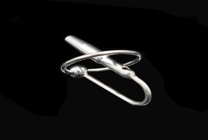 Dispositivi Catetere per uretra maschile in acciaio inossidabile con anello per pene di 2 dimensioni, tappo urinario per pene, giocattolo sessuale, dilatatore per stimolazione dell'uretra A0111360431