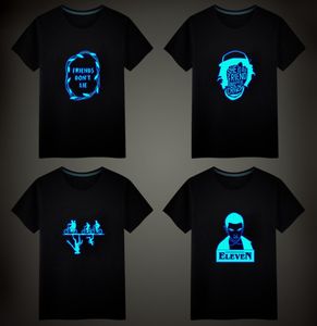 Stranger Things Christmas Lamp Letter Fluorescerande Luminous T -shirt unisex toppar Vest Tees Kort ärm Män barn T -shirt 2206119223951