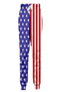 Hip hop havalı pist pantolon Amerikan bayrağı menwomen039s eşofman komik moda yıldız çizgileri joggers spor pantolon ile drawstr5000673