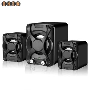 Högtalare USB + aux Wired Computer Subwoofer Högtalare 5W + 3W*2 Set Bassförstärkning Stereo 2.1 för PC -telefonhögtalare