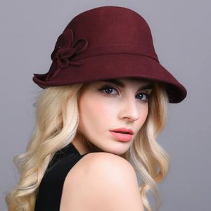 Lady Chic Fascinator Düzensiz Pillbox Cap Fashion Cloche Şapkaları Kadın Hisset Beret Partisi Resmi Fedora Kilisesi% 100 Yün Başlık 240229