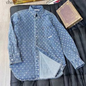 Kvinnorjackor Full Rhinestone Letter Jackets denim Skjortor för kvinnor och män Designer Luxury Shirt Coats Hiphop Streetwear 240301