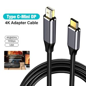 1.8m USB C ila Mini Displayport 4K 60Hz Tip-C-Mini DP Type Port Kablosu MacBook PC Dizüstü Bilgisayarlar Ekran Monitörü