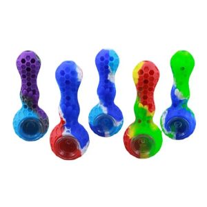 4 inch Mini Silicone Spoon Pipes Smoking Bubbler Dab Water Pipe tobacco hand pipes Ultimate Tool Oil Herb Hidden Bowl Smoking Accessories LL