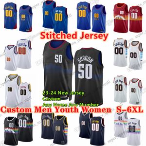 Custom Stitched S-6xl 23-24 Jersey de basquete JOKIC JAMAL MURRAY AARON GORDON KENTAVIOUGH Caldwell-Pope Michael Porter Jack White Jeff Green Ish Smith Zeke