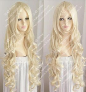 Ny Wig Platinum Blond Long Wavy Curly Hair Europe och landsbygdsflickan Wigs4323365