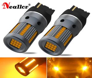 Emergency Lights 2x T20 W21W WY21W 7440 7440NA LED Turn Signal Light Bulbs Canbus Error No Hyper Flash 2800m Amber White 75077069491