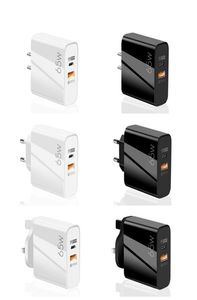 Адаптер быстрого зарядного устройства GaN 65 Вт для ноутбука MacBook Pro, Великобритания, ЕС, США, тип C, быстрые зарядные устройства PD для iPhone 13, 11, iPad, Huawei, Xiaomi, Samsung3334780
