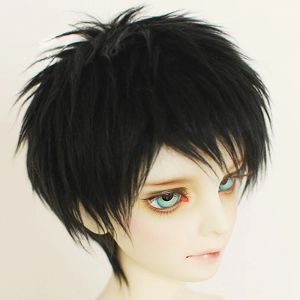 M10 bambini giocattolo fatto a mano 1/12 1/8 1/6 1/3 1/4 parrucca bambola zio BJD/SD puntelli bambola Accessori colore nero corto n. 38 capelli 1 pz