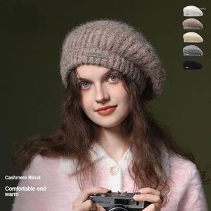 Berets Autumn Winter Wool Retro Art Painter Cap Windproof Warm Simple Big Head Knitted Versatile Military Hat Wholesale