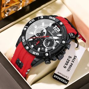 Poedagar Casual Men Watch luksusowe wodoodporne światło chronografu data Man Man Wristwatch Wojskowy kwarc męski Zegarki Wysokiej jakości 240227