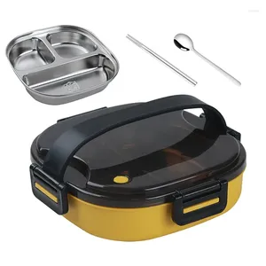 Stoviglie Lnsulation in acciaio inossidabile Bento Box Scatole per la colazione Contenitore per il pranzo con manico portatile da esterno