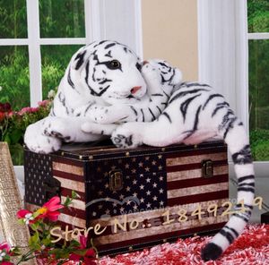 Dorimytrader большой лежащий тигр маленький ребенок тигр плюшевая игрушка кукла реалистичное животное тигр подарок на день рождения для детей 24 дюйма 60 см DY618991193690