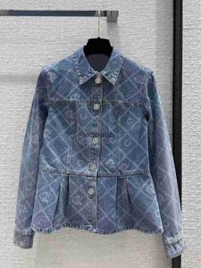 Kvinnorjackor Chan Ny denim designer Klädkläder Designer Fashion Camellia CCCC Tryck Cowboy Coat Cardigan Birthday Christmas Gift 240301