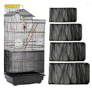 Outros suprimentos de pássaros Gaiola ajustável Net Cover Birdcage Seed Feather Catcher Soft Saia Guarda Rede de Malha de Nylon para Gaiolas Quadradas Redondas