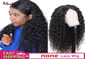 Meetu Body Wave Human Hair Wigs Middle Part Straight Loose Deep Curly Full Machine Made None Lace Wig For Women All Ages 828inch 4452386