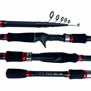 Varas Ghotda M Power Hard Telescópica Fundição Vara de Pesca Girando 1.8m 2.1m 2.4m 2.7m Pólo de Viagem de Fibra de Carbono para Carretel de Baitcasting