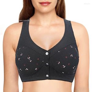 Bras 2024 sutiã para mulheres fio livre algodão roupa interior fechamento frontal sutiã lingerie feminina grande busto 48 50 52 b c copo