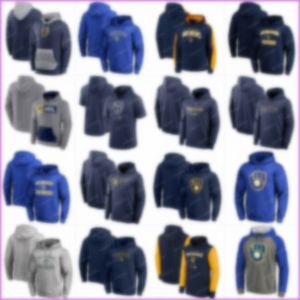 Milwaukee''brewers''hoodie masculino feminino juventude azeitona 2024 saudação ao serviço therma performance pulôver personalizado camisa de beisebol com capuz