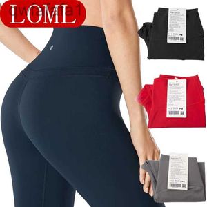 Lu Yoga Women Designer Yoga Slim-Fit Yoga Pants High-midjiga höftlyft Sömlösa byxor Naken Snabbtorkande byxor Sport Fitness Running Yoga Pants