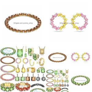 Jewelry Boxes Display 2022 Summer Trend Ladies N Crystal Millenia Bracelet Necklace Earring Set Womens Party Drop Delivery Packaging Dhu2J