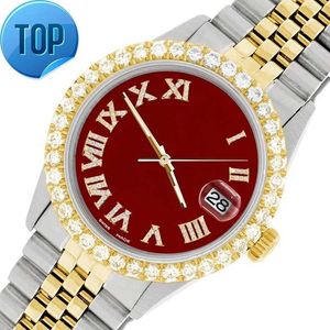 Orologio automatico con diamanti Moissanite ghiacciato di lusso delle migliori marche Orologio da polso meccanico rotondo personalizzato in acciaio inossidabile