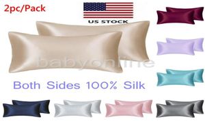 QueenKING Silk Satin Pillow Case Bedding Pillowcase Smooth Home White Black Grey Khaki Sky Blue Pink Sliver8937137
