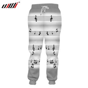 Sweatpants UJWI Winter Hot Sale Men's Sports Pants 3D Printed Musical Note Large Size Leisure 5XL Spandex Man Sweatpants Free Shipping