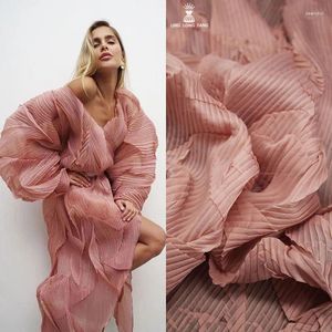Casual Dresses Creative Texture Pleated Fabric Crepe Klädklänning Bakgrund Designer Partihandel per meter för att sy diy materia