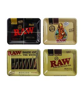 Małe rozmiar 129 Rodzaje palenia Rollin Tray Metal Tabacco Zioło papierosowe Raw Rolling Papers Rury 18cmx12cm Handroller1241782