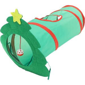 Toys Christmas Tree Pet Hiding Tunnel Foldable Cat Sleeping Tunnel Tube Toys Collapsible Tunnels Bored Hole Cat Tunnel Cat Toys