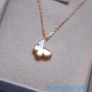 2024 Designer vans Four-leaf v Thickened 18k Rose Gold Plated Four Leaf Clover Fritillary Butterfly Collarbone Necklace for Girlfriend Qixi