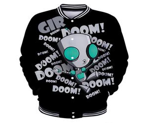 Anime Invader Gir 3D Print Baseball Jacket Men Bomber Jacket Outerwear Streetwear Hip Hop Baseball Uniform Cosplay Costume1521692