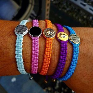 Charme Armbänder 2024 Sommer Marke Skeleton Schmuck Schädel Perle Flechten Makramee Charms Armreifen Gold Farbe Handgemachte Seil Gewebt Handwerk