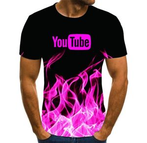 Men039s T-Shirts Sommer Marke YouTube 3D Vortex T-Shirt und Women039s Mode Kurzarm Harajuku Hip Hop Cute5534987