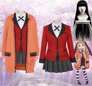 Anime Kakegurui Cosplay Costumes Girls Yumeko Jabami Yomotsuki Runa Runa Japan School Mundur Peruka Zestaw kostium Halloween dla kobiet8605338