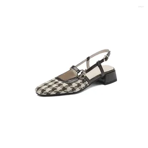 Scarpe eleganti Taglia grande Oversize Punta quadrata larga Décolleté con tacco spesso Donna Lattice Donna con design semplice ed elegante